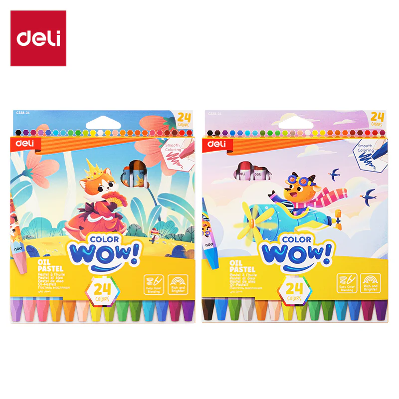 Color wow Oil Pastel-24 | Smooth | Non-Toxic | Smudge free | 24-colors
