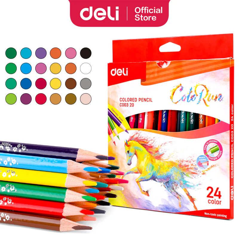 Colorun Colored Pencil-Full-24 | High Quality | Vibrant | Safe | 24 colors