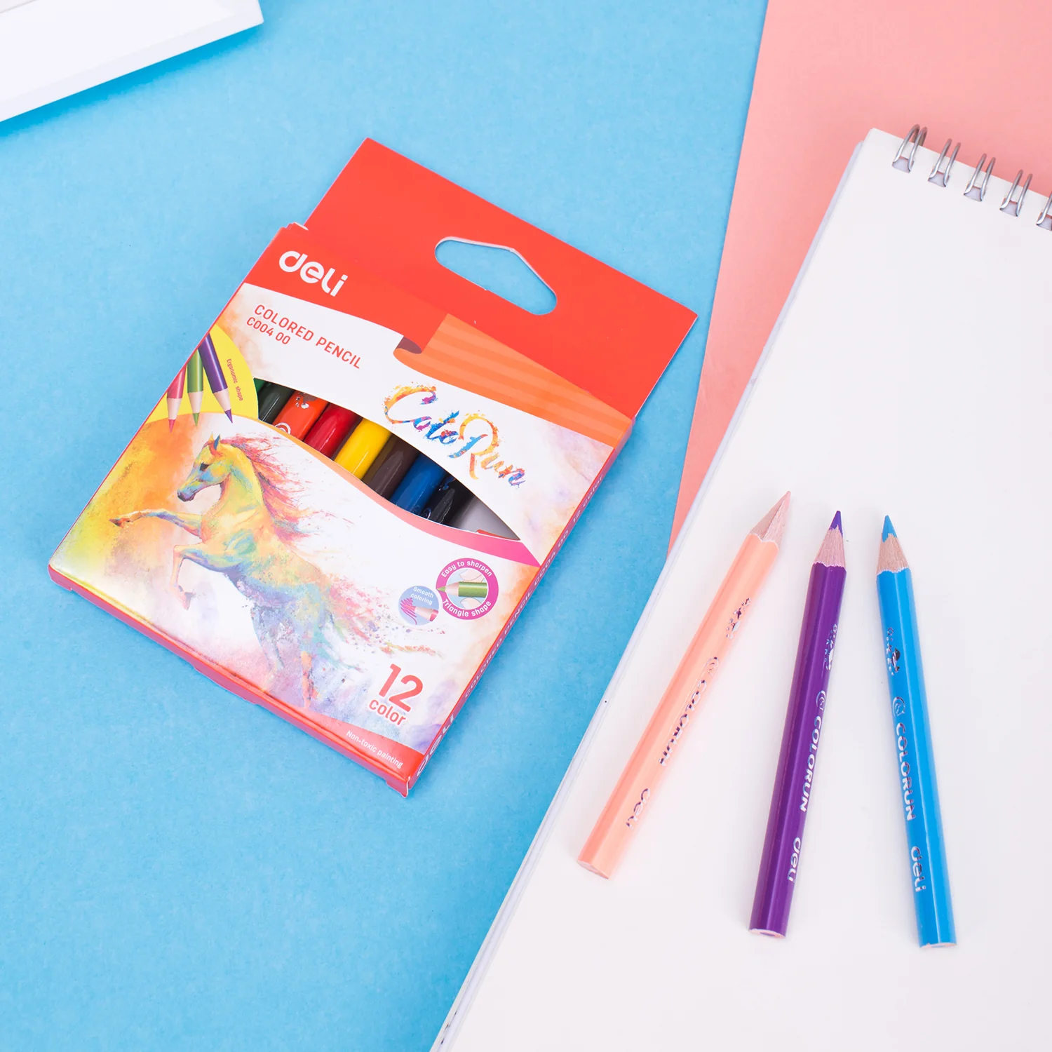 Colorun Colored Pencil-Half-12 | High Quality | Vibrant | Safe | 12 colors | handy - Image 7