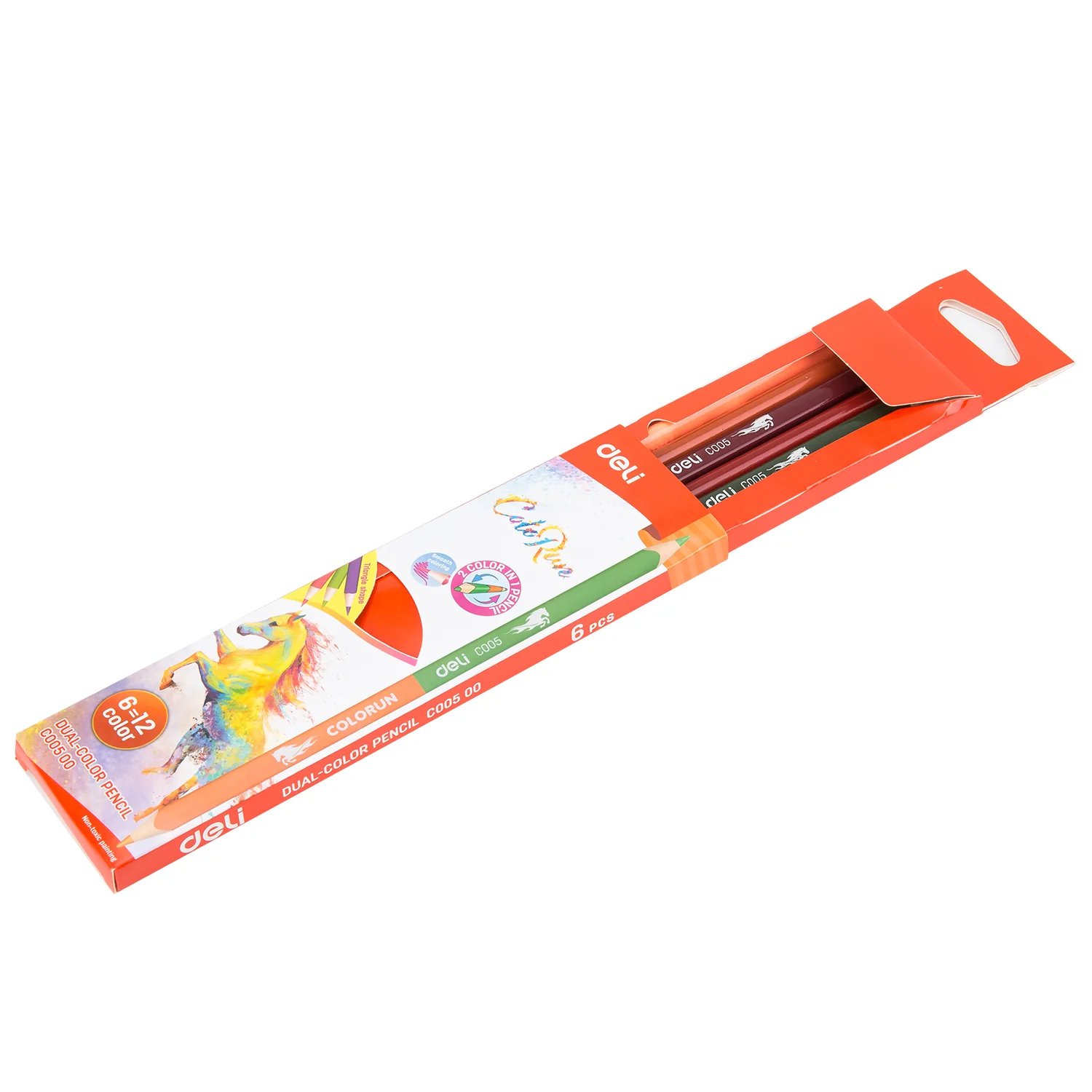 Colorun Dual Colored Pencil-6 | Double sided design | Non-toxic | Vibrant | 6 pencils 12 colors - Image 6