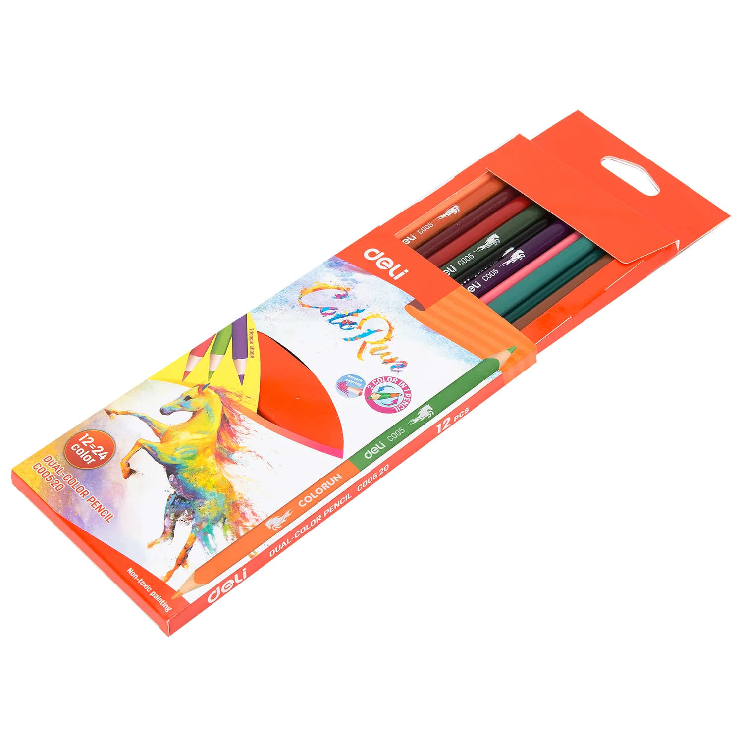 Colorun Dual Colored Pencil-12 | Double ended design | Non-toxic | High quality | 12 pencils 24 colors - Image 5