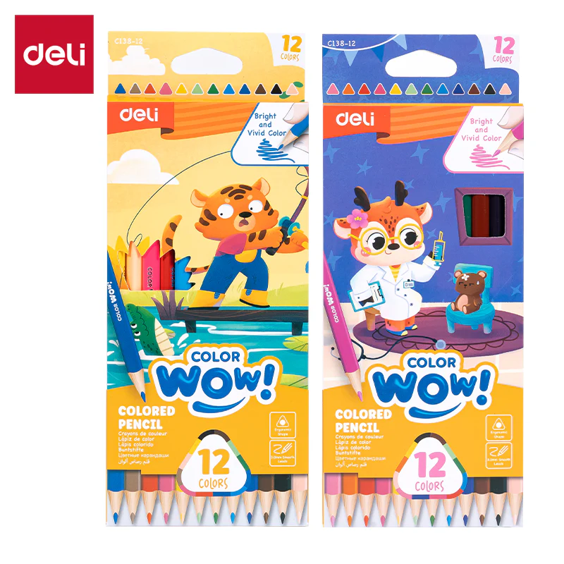 WOW Colored Pencil-Full-12 | Vibrant | Light-weight | Flawless coloring | 12 Colors