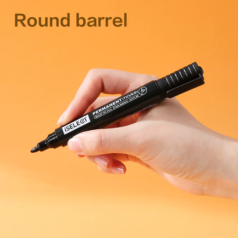 iSelect Permanent marker-2.0mm-BK | Black ink | Bullet-tip | Fade- resistant | Smooth writing | Non-toxic - Image 4