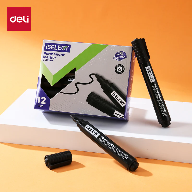 iSelect Permanent marker-2.0mm-BK | Black ink | Bullet-tip | Fade- resistant | Smooth writing | Non-toxic - Image 6