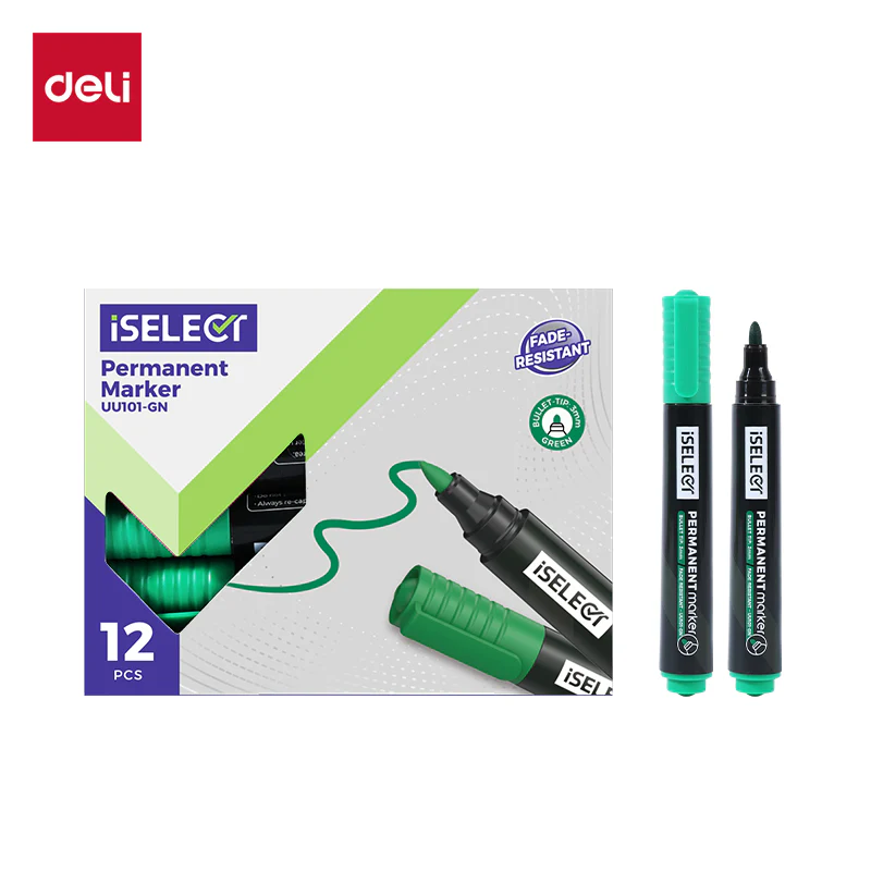 iSelect Permanent marker-2.0mm-GN | Green ink | Bullet-tip | Fade-resistant | Smooth writing | Non-toxic - Image 2