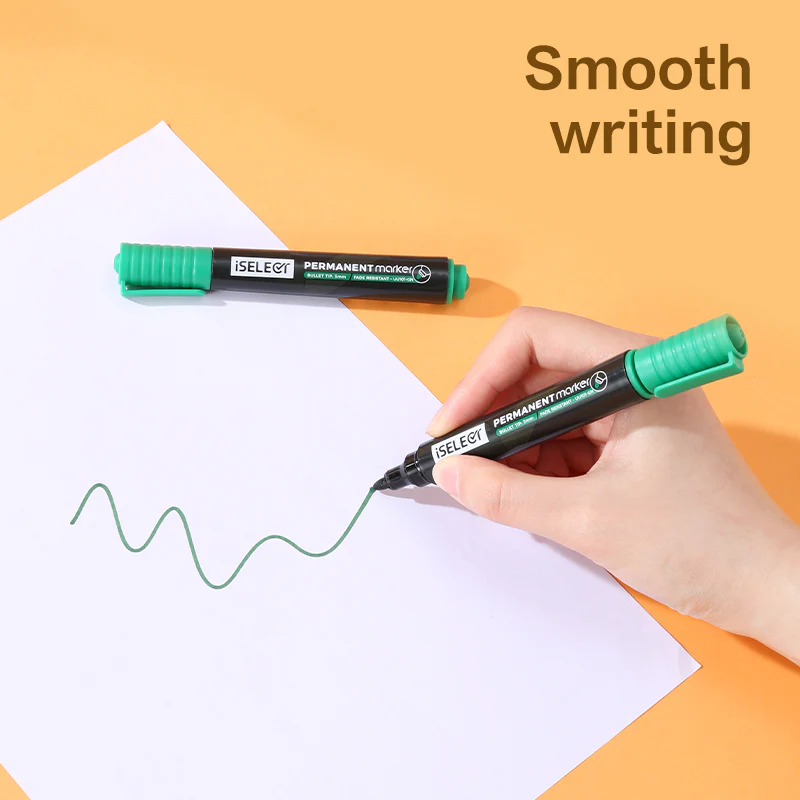 iSelect Permanent marker-2.0mm-GN | Green ink | Bullet-tip | Fade-resistant | Smooth writing | Non-toxic - Image 3